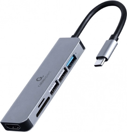 USB-C 6 az 1-ben adapter HDMI-vel és kártyaolvasóval