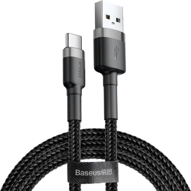 Baseus Cafule USB-C kábel töltéshez és adatokhoz 1m szürke-fekete