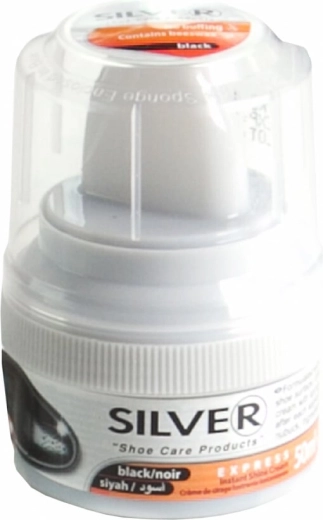 Silver önfényes cipőkrém applikátorral, fekete, 50 ml
