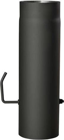 Füstcső pillangószeleppel 150 mm, 500 mm hossz, fekete