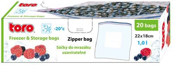 TORO visszazárható fagyasztózacskók 1 l, 20 db