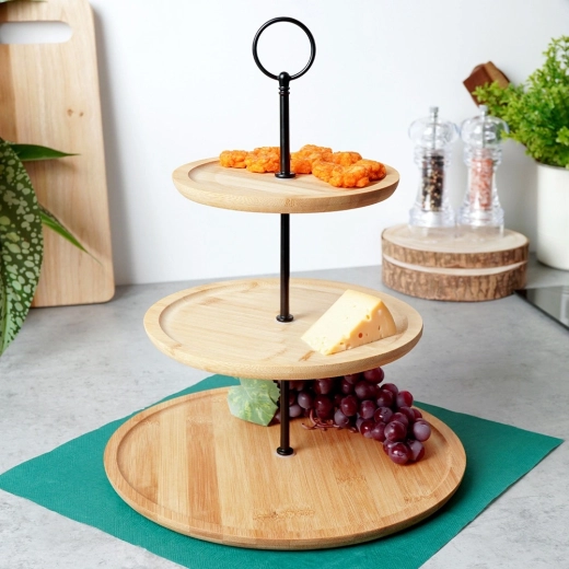 Természetes bambusz és erős fém tartó