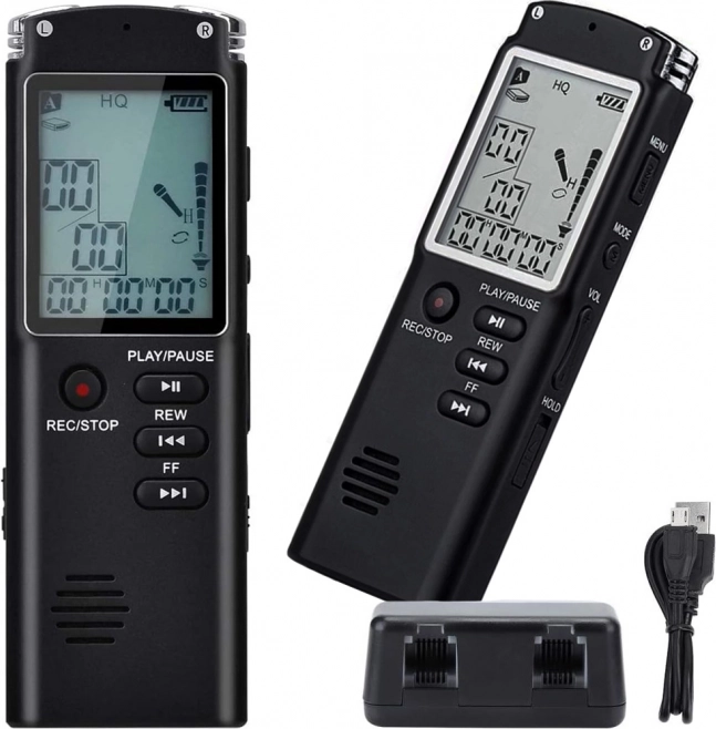 Diktafon MP3 lejátszó 8GB memóriával és érzékeny mikrofonnal