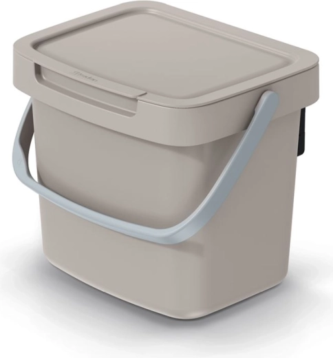 3 l-es szemetes világosbarna fedéllel és fogantyúval