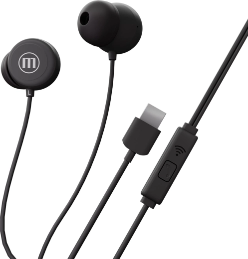 Maxell Inbax vezetékes USB-C fülhallgató, fekete