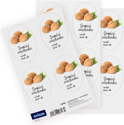 Öntapadós címkék házi diólikőrös üvegekre (12 db) – CZ