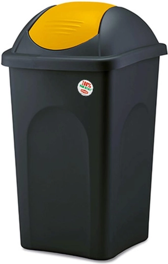 Billenő szemetes MULTIPAT 60 l, fekete-sárga, műanyag