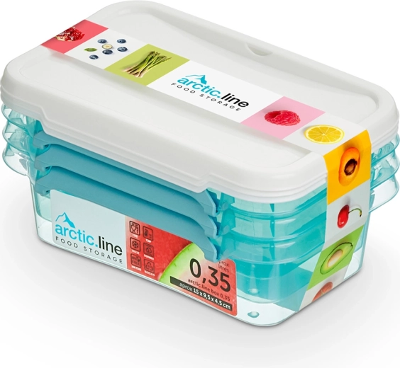 Arcticline 3 db-os téglalap alakú élelmiszertároló doboz készlet 0,35 l