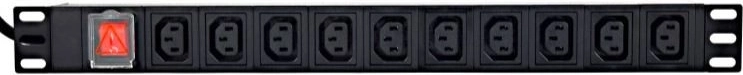 Rack PDU tápcsík 10x C13 1U 16A 2 m
