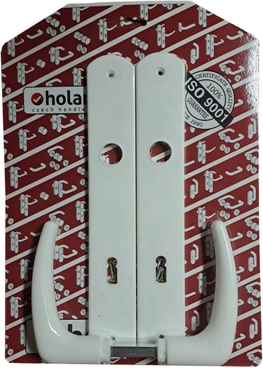 Klasszikus ajtókilincs XXL címlappal, 90 mm BB zárhoz, fehér