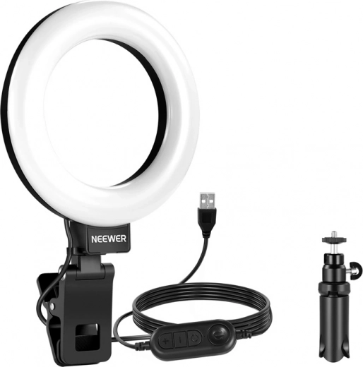 Neewer BR60 5" kör alakú LED lámpa csipesszel és asztali állvánnyal