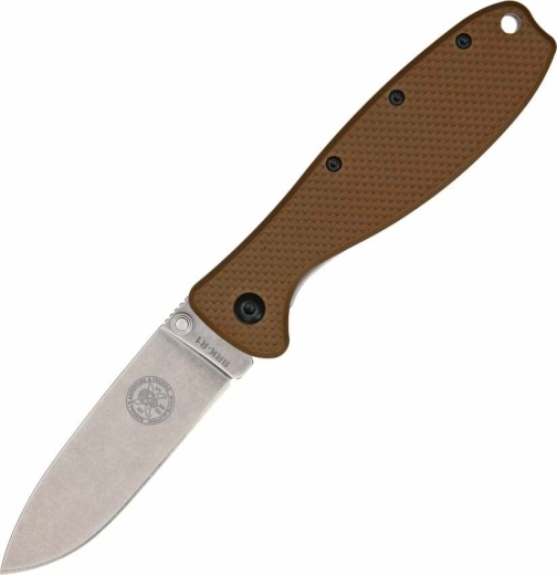 ESEE Zancudo zsebkés Coyote Brown 7,7 cm, stonewash, barna, FRN