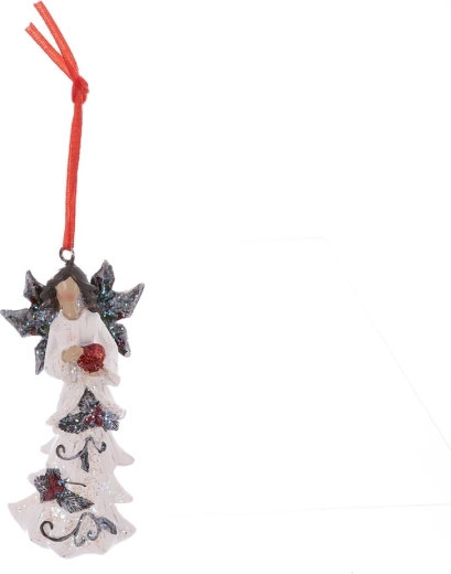 Kerámia karácsonyi angyal – függeszthető dekoráció 11 cm