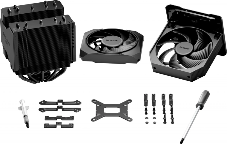 Két Silent Wings PWM ventilátor és gazdag tartozékkészlet