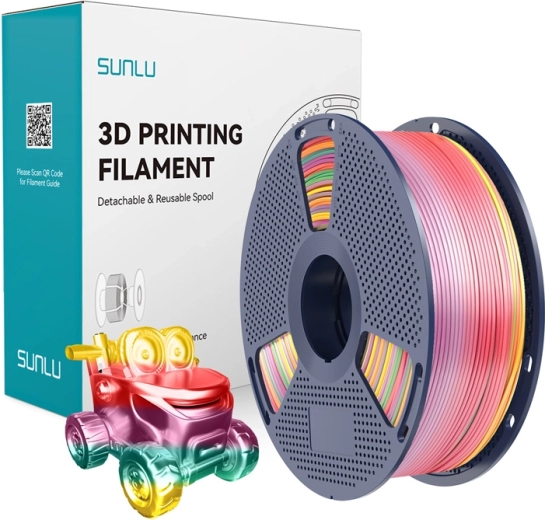 Sunlu PLA+ Silk filament szivárvány 01, 1,75 mm, 1 kg