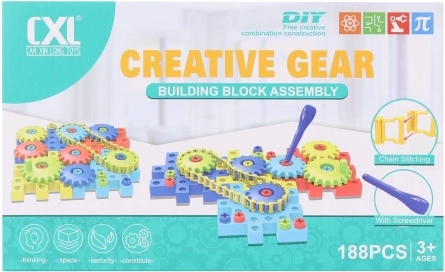 Csavaros építőkészlet gyerekeknek, 188 darab