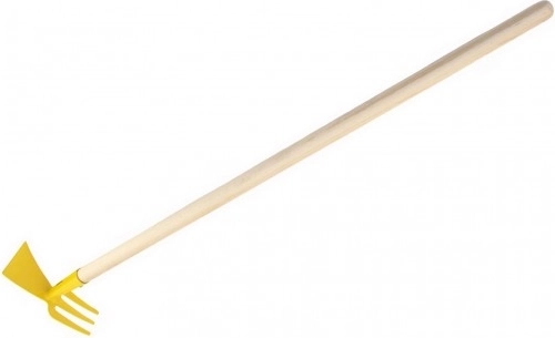 Kétoldalas kapa gyerekeknek sárga nyéllel 80cm