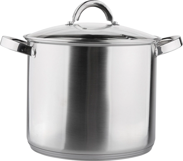 Magas rozsdamentes acél lábas FABIO 22 cm, 7 l üveg fedővel