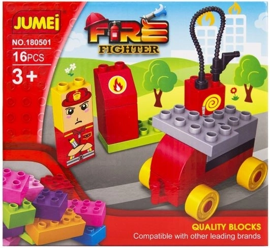 Jumei építőjáték 3+ tűzoltóállomás 16 darab 20 × 19 cm – 1 db