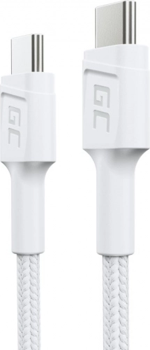 GC PowerStream USB–C – USB–C kábel 30 cm, PD 60 W, QC 3.0, fehér