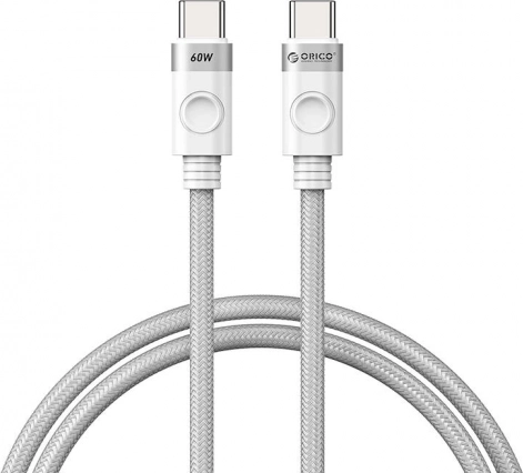 Orico USB‑C – USB‑C töltőkábel 60 W, fehér