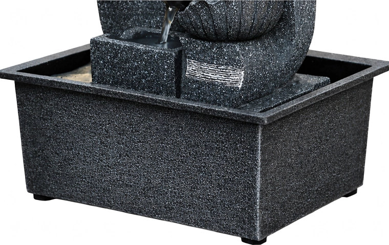 Asztali dekoratív kerti szökőkút LED világítással 30 × 15,5 × 21 cm