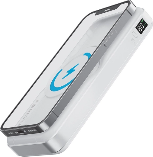 Forever 3 az 1-ben vezeték nélküli powerbank 10000 mAh MagSafe támogatással, fehér