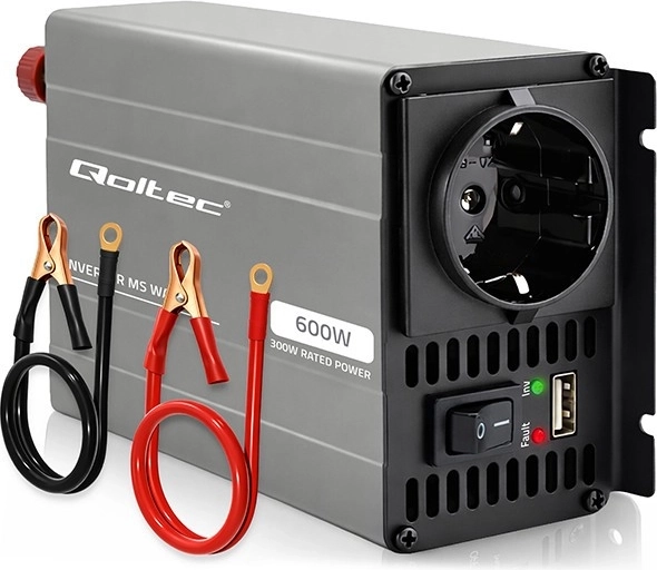 Qoltec feszültségátalakító MS Wave 12 V-ról 230 V-ra 300/600 W
