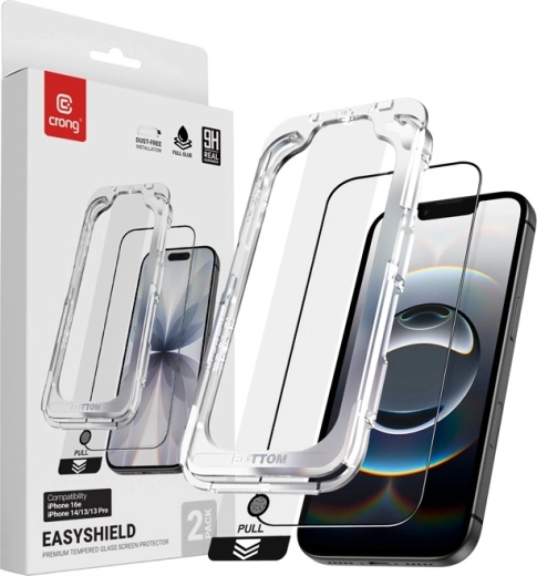 EasyShield edzett üveg védőfólia 2‑csomag iPhone 16e / iPhone 14 / iPhone 13 / iPhone 13 Pro (2 db)