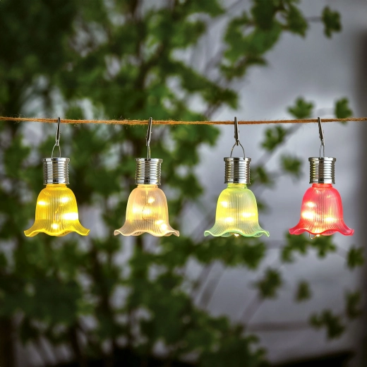 Függő napelemes virág 3 meleg fehér LED-del – 1 db