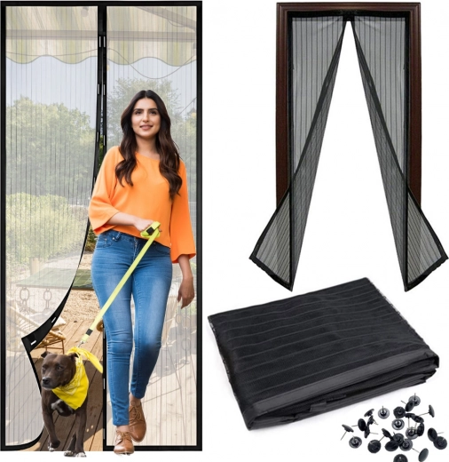 Szúnyogháló ajtóra mágneses záródással 100 × 210 cm
