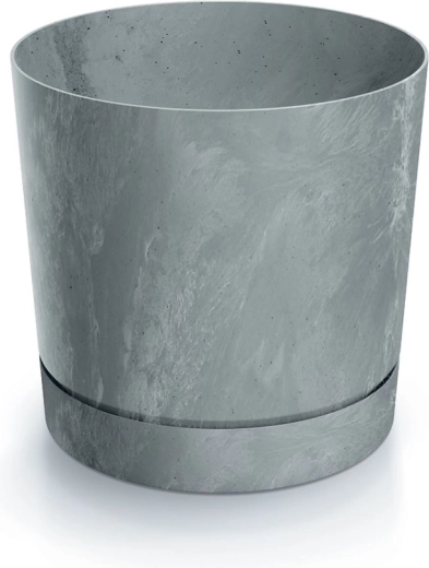 Betonhatású TUBO P virágcserép, szürke, 39 cm átmérő