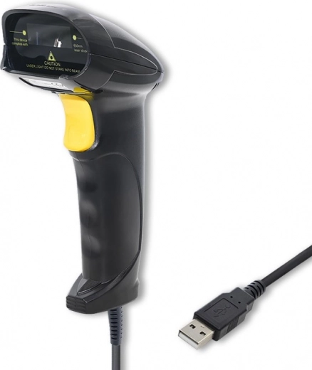 Lézeres vonalkód olvasó 1D USB fekete
