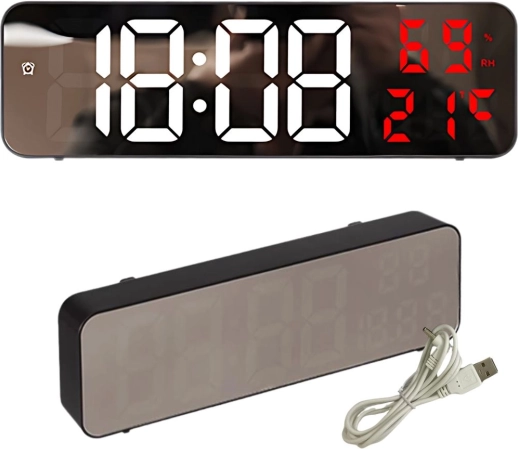 Digitális LED óra ébresztővel és hőmérővel