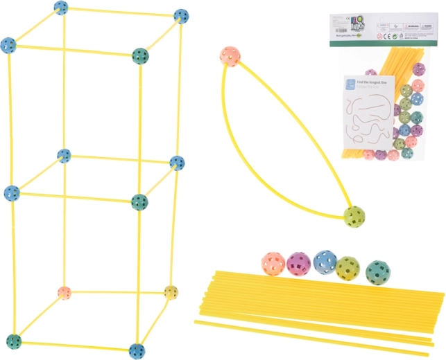 Kreatív építőkészlet – Csőrudak sátrak és építmények készítéséhez, 75 darab