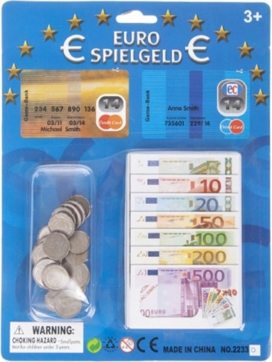 Játékpénz EUR – bankjegyek, érmék és fizetőkártyák MEGA CREATIVE