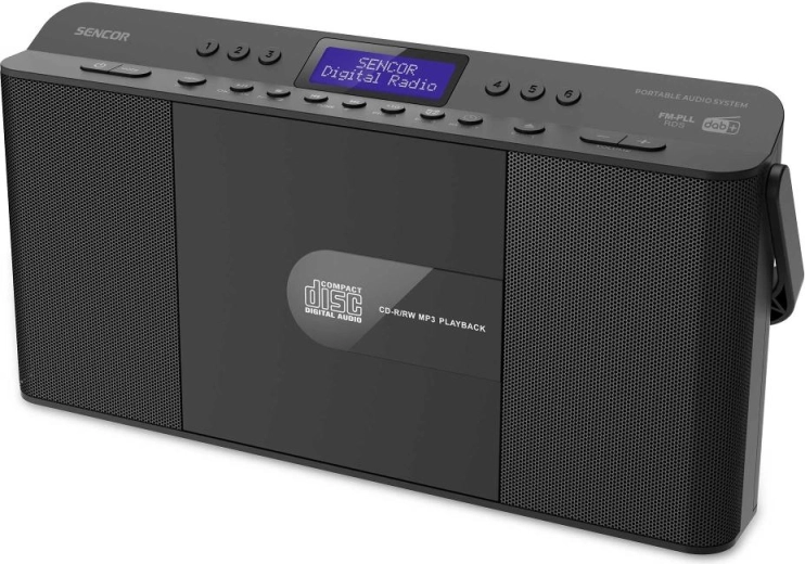 Sencor vertikális boombox DAB+ adással, Bluetooth-kapcsolattal és CD-lejátszóval