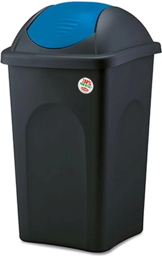 Billenő szemetes MULTIPAT 60 l, fekete-kék fedél
