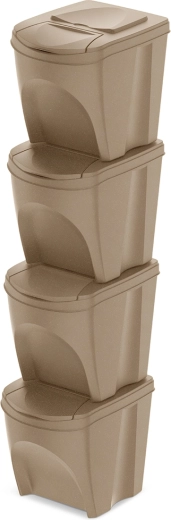 Sortibox Eco Wood szelektáló kosárkészlet 4×25 l – naturo eco