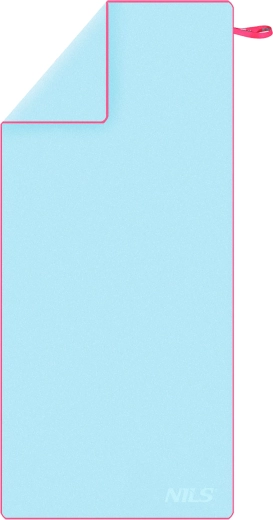 Gyorsan száradó mikroszálas NILS törölköző, világoskék/rózsaszín