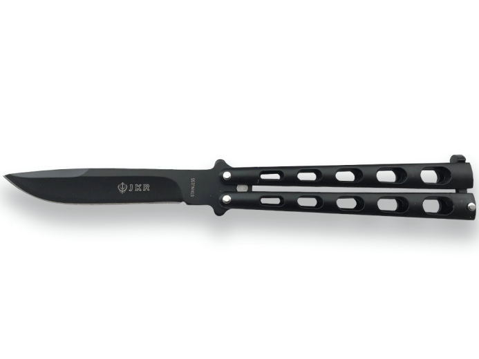 Joker Butterfly pillangókés zsebkés 10,5 cm, teljesen fekete