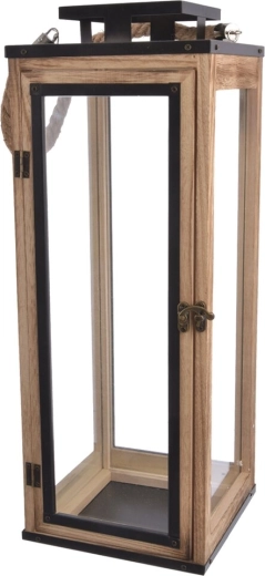 Nagy dekoratív bézs lámpás 50 cm – fa és fém