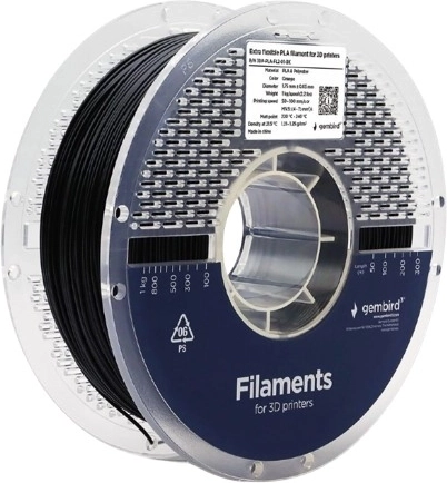 Extra rugalmas PLA filament 1,75 mm, 1 kg, fekete