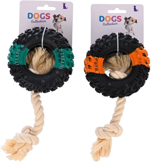 Kutya játék kötél és gumi 20 cm (2 változat)