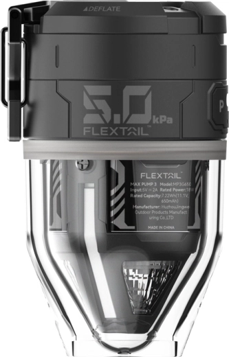 Flextail Max Pump 3 hordozható elektromos pumpa lámpával, fekete