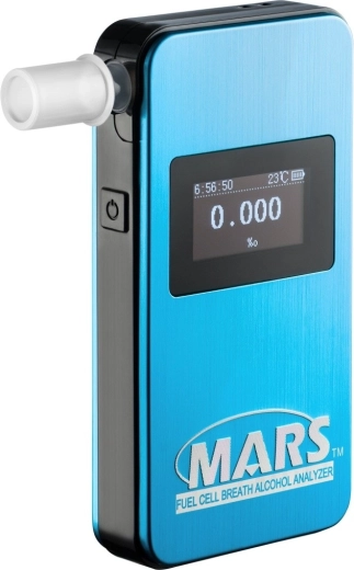 Elektrokémiai alkoholteszter Alcovisor Mars BT, kék