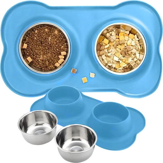 Higiénikus rozsdamentes acél tálak 2 × 450 ml