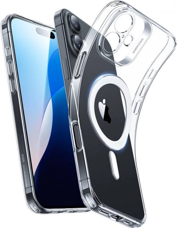 Átlátszó Zero Clear tok HaloLock mágnesgyűrűvel iPhone 16 Plushoz