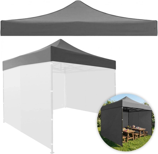 Pót tetőponyva 3 × 3 m kerti pavilonhoz, 420D PVC, szürke, MultiGarden
