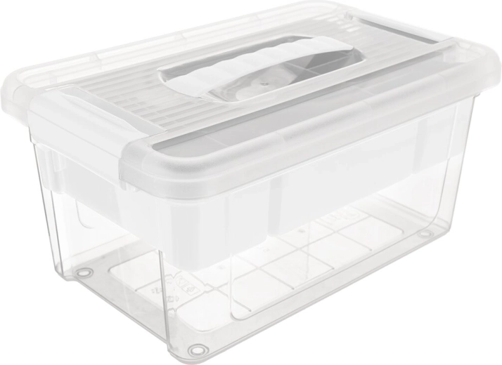 Multi Stormax téglalap alakú tárolódoboz 5 l belső betéttel, fehér
